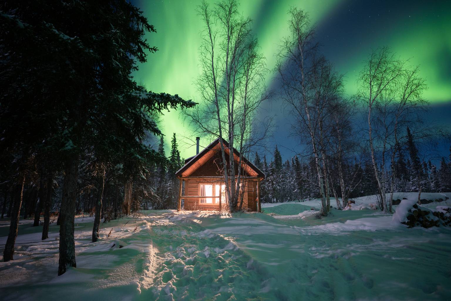 Magie boréale dans le Grand Nord canadien-Image
