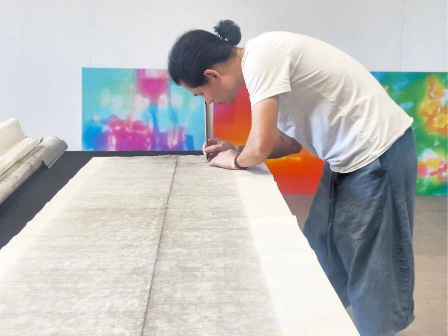 Dans le style de Chen Shizeng -  Fleurs et lignes calligraphiques