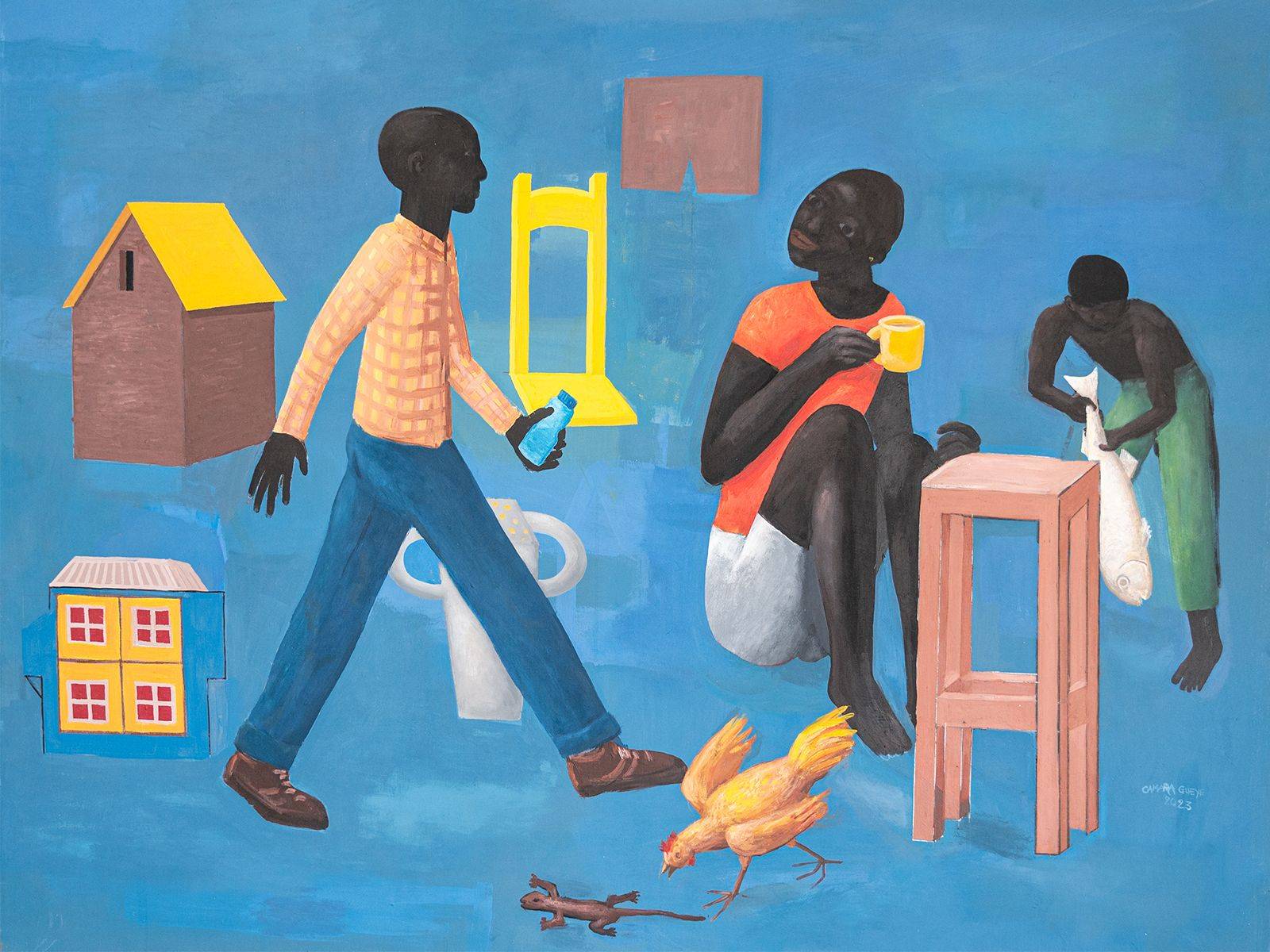 « Deux visions de la figuration africaine contemporaine » exposition de Ngimbi Bakambana, Camara Gueye